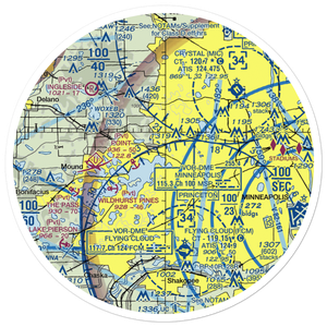 Wayzata Bay Landing Seaplane Base (MN37) VFR Sectional Sticker (30 mile)
