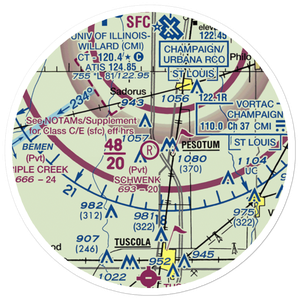 Dean Schwenk RLA Airport (89IL) VFR Sectional Sticker (20 mile)