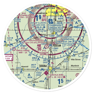 Dean Schwenk RLA Airport (89IL) VFR Sectional Sticker (30 mile)