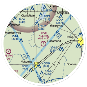Kleinik RLA Airport (6IL7) VFR Sectional Sticker (20 mile)