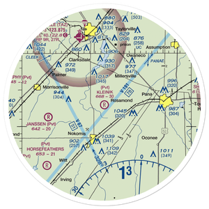 Kleinik RLA Airport (6IL7) VFR Sectional Sticker (30 mile)