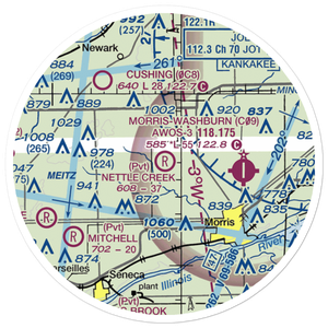 Nettle Creek Landings Airport (IL68) VFR Sectional Sticker (20 mile)