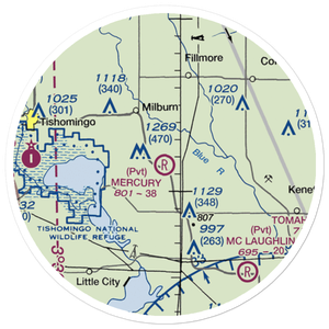Mercury Ranch Airport (2OK1) VFR Sectional Sticker (20 mile)