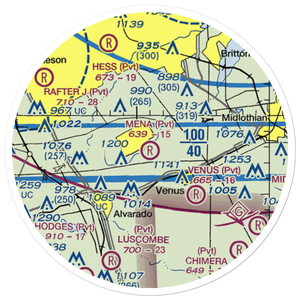 Mena Airport (85TA) VFR Sectional Sticker (20 mile)