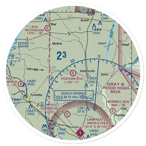 Postoak Airport (76TA) VFR Sectional Sticker (30 mile)