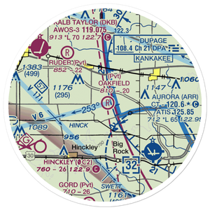 Oakfield RLA Airport (IL85) VFR Sectional Sticker (20 mile)