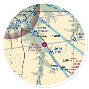 Skyview Ranch Airport (7TA6) VFR Sectional Sticker (20 mile)