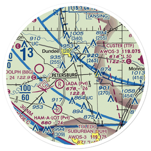 Rado's Crossing Airport (MI12) VFR Sectional Sticker (20 mile)