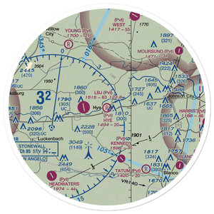 Hye Airport (0TS0) VFR Sectional Sticker (30 mile)