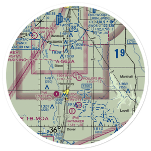 1904 Private Runway Airport (4OK0) VFR Sectional Sticker (30 mile)