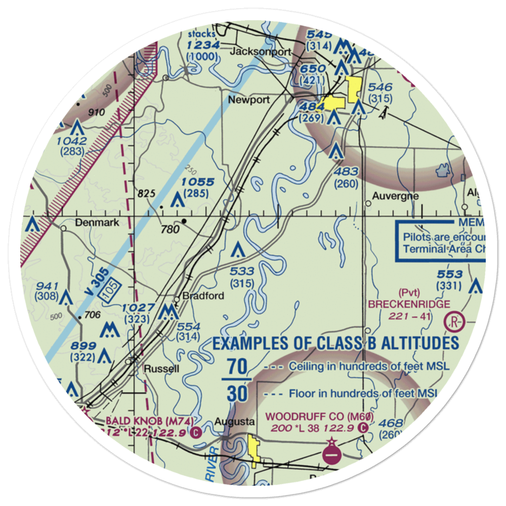 Falwell Freeway (FALF) VFR Sectional Sticker (30 mile) 