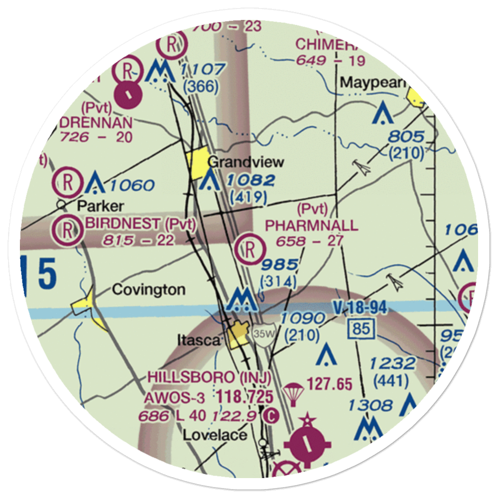Pharmnall Airport (22TA) VFR Sectional Sticker (20 mile) 