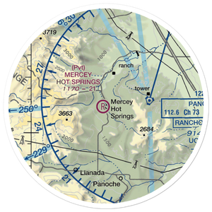 Mercey Hot Springs Airport (CN22) VFR Sectional Sticker (20 mile)