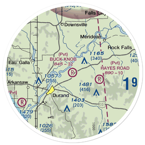 Buck Knob Airport (WI74) VFR Sectional Sticker (20 mile)