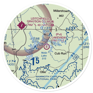 Lakeview Airport (69KY) VFR Sectional Sticker (20 mile)