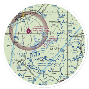 Lakeview Airport (69KY) VFR Sectional Sticker (30 mile)
