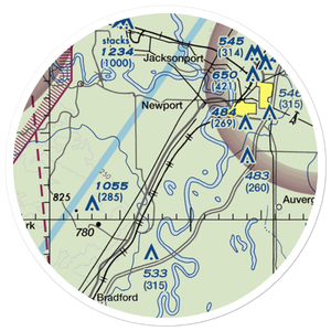 Falwell Railroad Field (FALRR) VFR Sectional Sticker (20 mile)