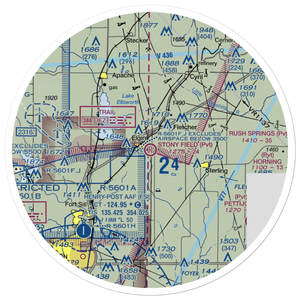 Elgin's Stony Field Airport (OK03) VFR Sectional Sticker (30 mile)