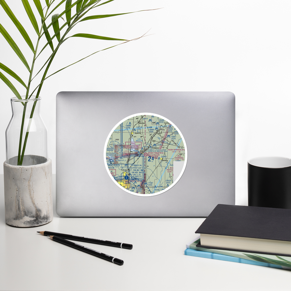 Elgin's Stony Field Airport (OK03) VFR Sectional Sticker (30 mile) 