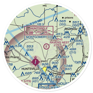 Private strip nr Huntsville (US-0285) VFR Sectional Sticker (20 mile)