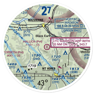 Hallick Farm Airport (WI66) VFR Sectional Sticker (20 mile)