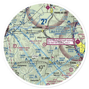 Hallick Farm Airport (WI66) VFR Sectional Sticker (30 mile)