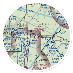 Rocky Point Airport (90OK) VFR Sectional Sticker (20 mile)