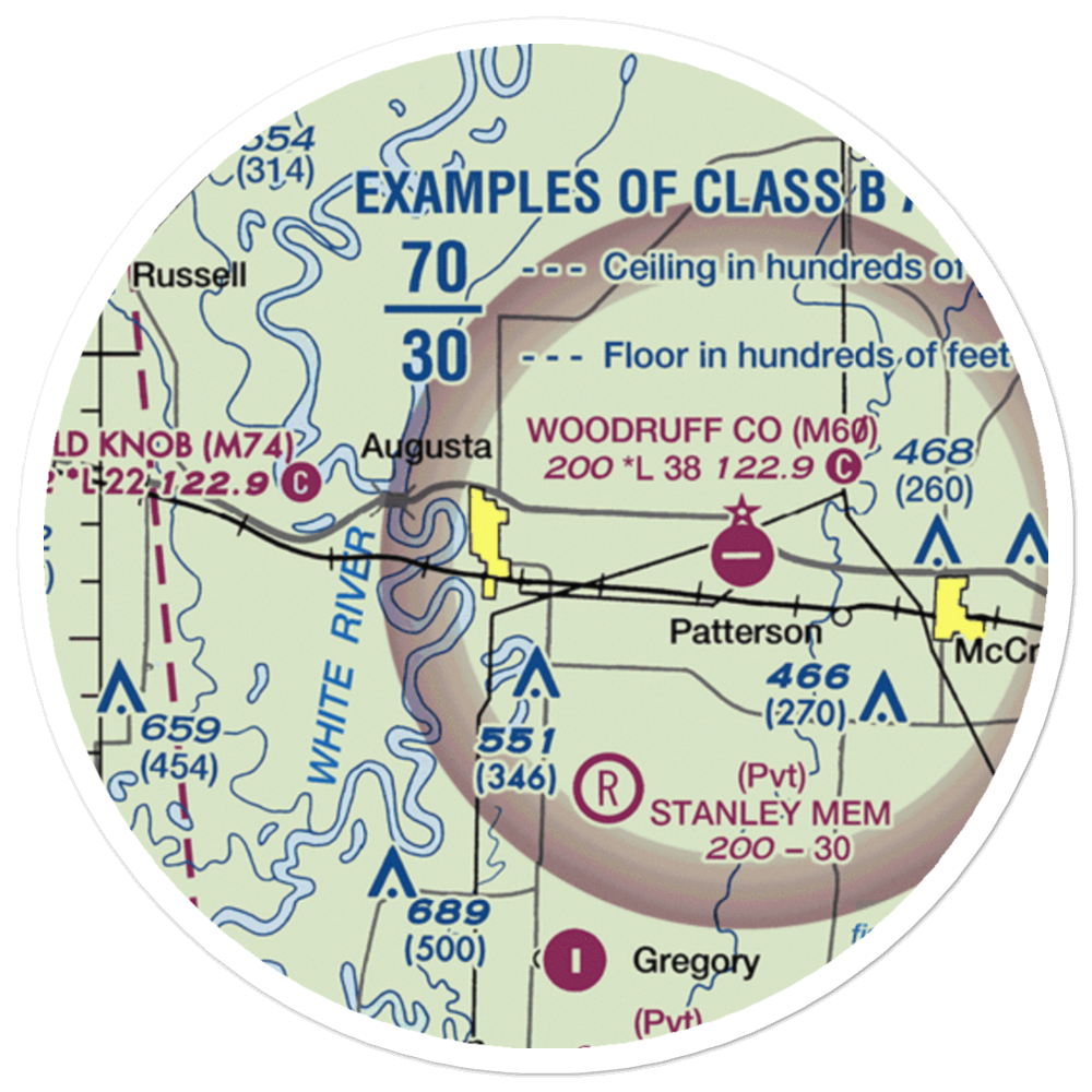 Lesters Field (LESTER) VFR Sectional Sticker (20 mile) 