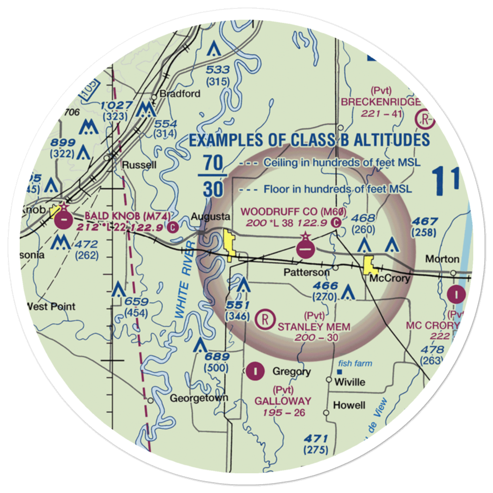 Lesters Field (LESTER) VFR Sectional Sticker (30 mile) 