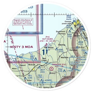 Hut Haven Seaplane Base (77NY) VFR Sectional Sticker (30 mile)