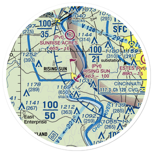 Rising Sun Seaplane Base (67IN) VFR Sectional Sticker (20 mile)