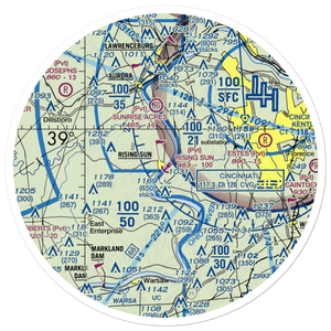 Rising Sun Seaplane Base (67IN) VFR Sectional Sticker (30 mile)