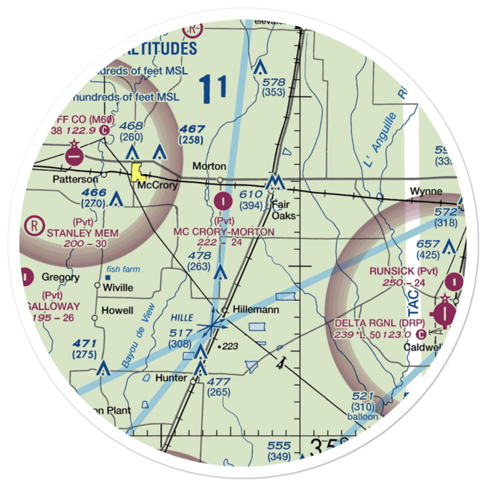 Reynolds Field (RYNDS) VFR Sectional Sticker (30 mile) 