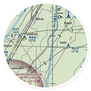 Cash field (CASH) VFR Sectional Sticker (20 mile)