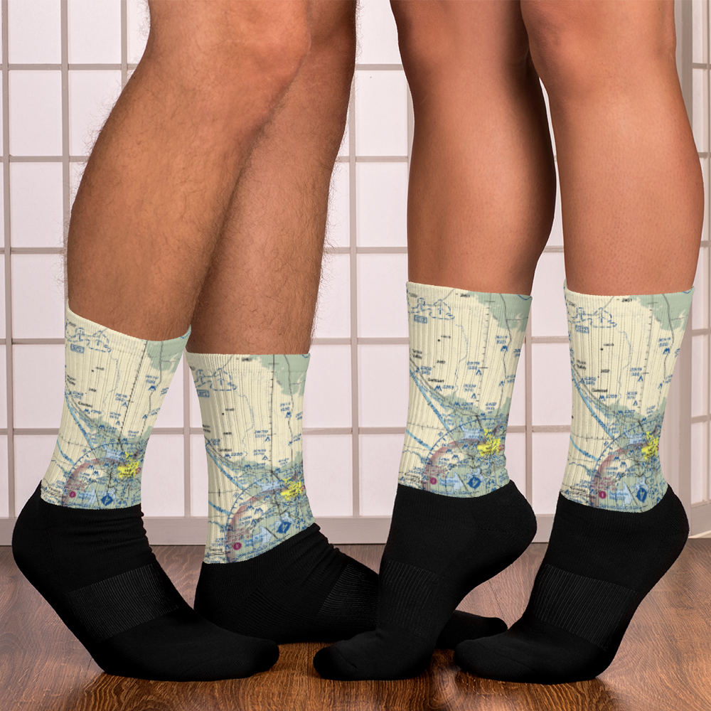 In the Air Boys (US-0339) VFR Sectional Socks 