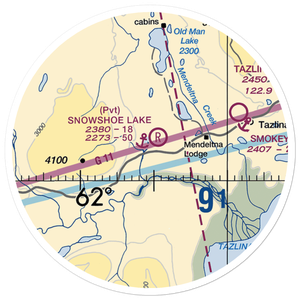 Snowshoe Lake Airport and Seaplane Base (5AK4) VFR Sectional Sticker (20 mile)