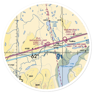 Snowshoe Lake Airport and Seaplane Base (5AK4) VFR Sectional Sticker (30 mile)
