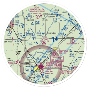 Alekat Acres Airport (3IL9) VFR Sectional Sticker (30 mile)