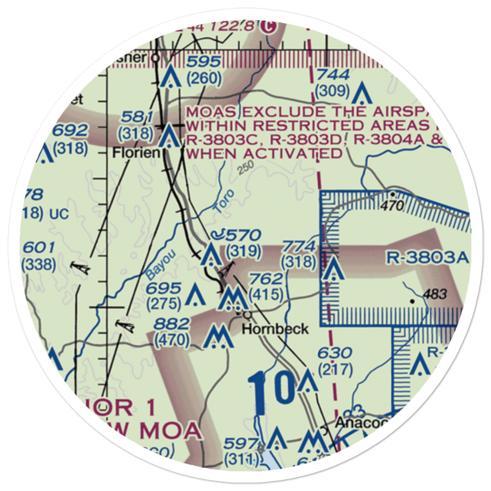 Hodges Airfield (US-0286) VFR Sectional Sticker (20 mile) 