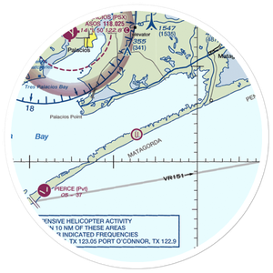 Matagorda Peninsula Airport (US-0261) VFR Sectional Sticker (30 mile)