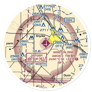 Snyder Winston Field (US-0259) VFR Sectional Sticker (20 mile)