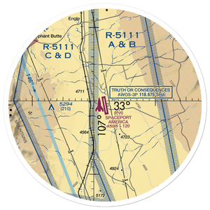 Spaceport America (90NM) VFR Sectional Sticker (30 mile)