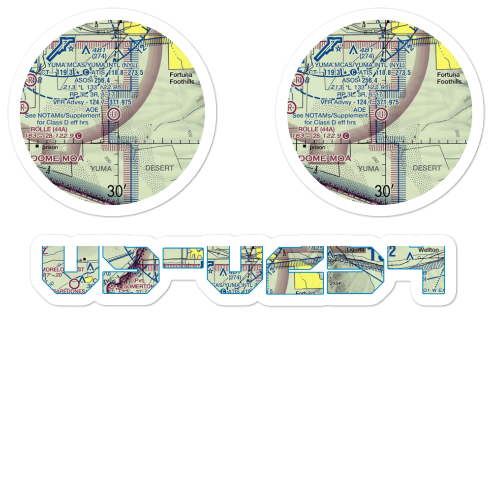 Yuma Auxiliary AAF #2 (US-0254) VFR Sectional Sticker Pack 