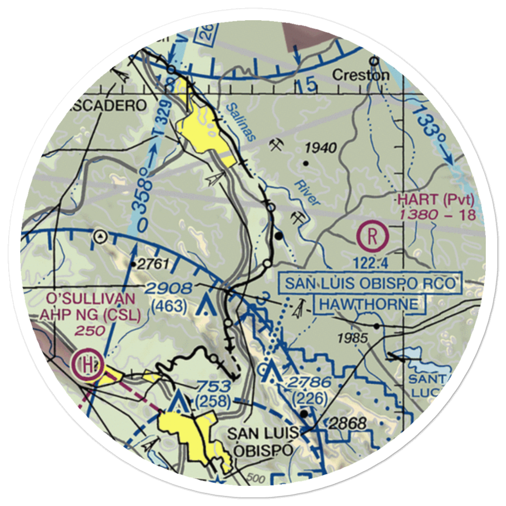 Santa Margarita Ranch Airport (US-0248) VFR Sectional Sticker (20 mile) 