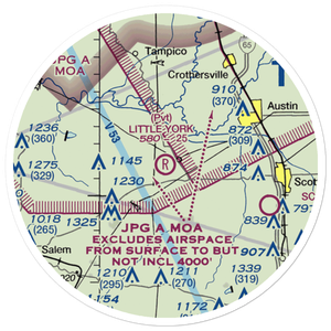Little York Airport (63IN) VFR Sectional Sticker (20 mile)