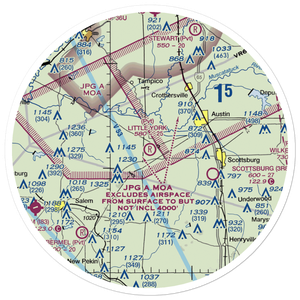 Little York Airport (63IN) VFR Sectional Sticker (30 mile)