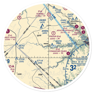 Stowers Ranch Airport (US-0239) VFR Sectional Sticker (30 mile)