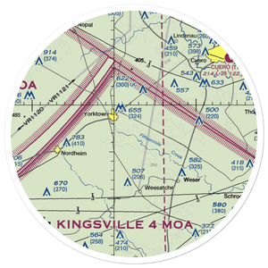 Yorktown Airport (US-0236) VFR Sectional Sticker (30 mile)