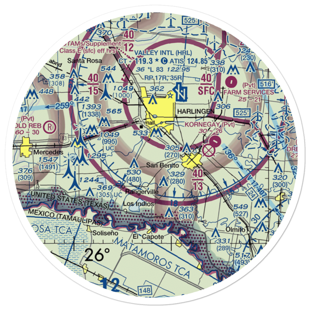 Farmer's Co-Op Airport (US-0235) VFR Sectional Sticker (30 mile) 