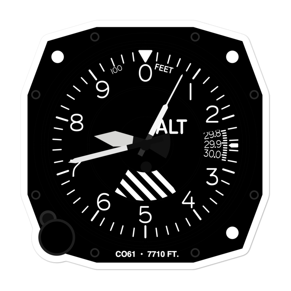 Golden Field (Yellow Hat) Airport (CO61) Altimeter Stickers 